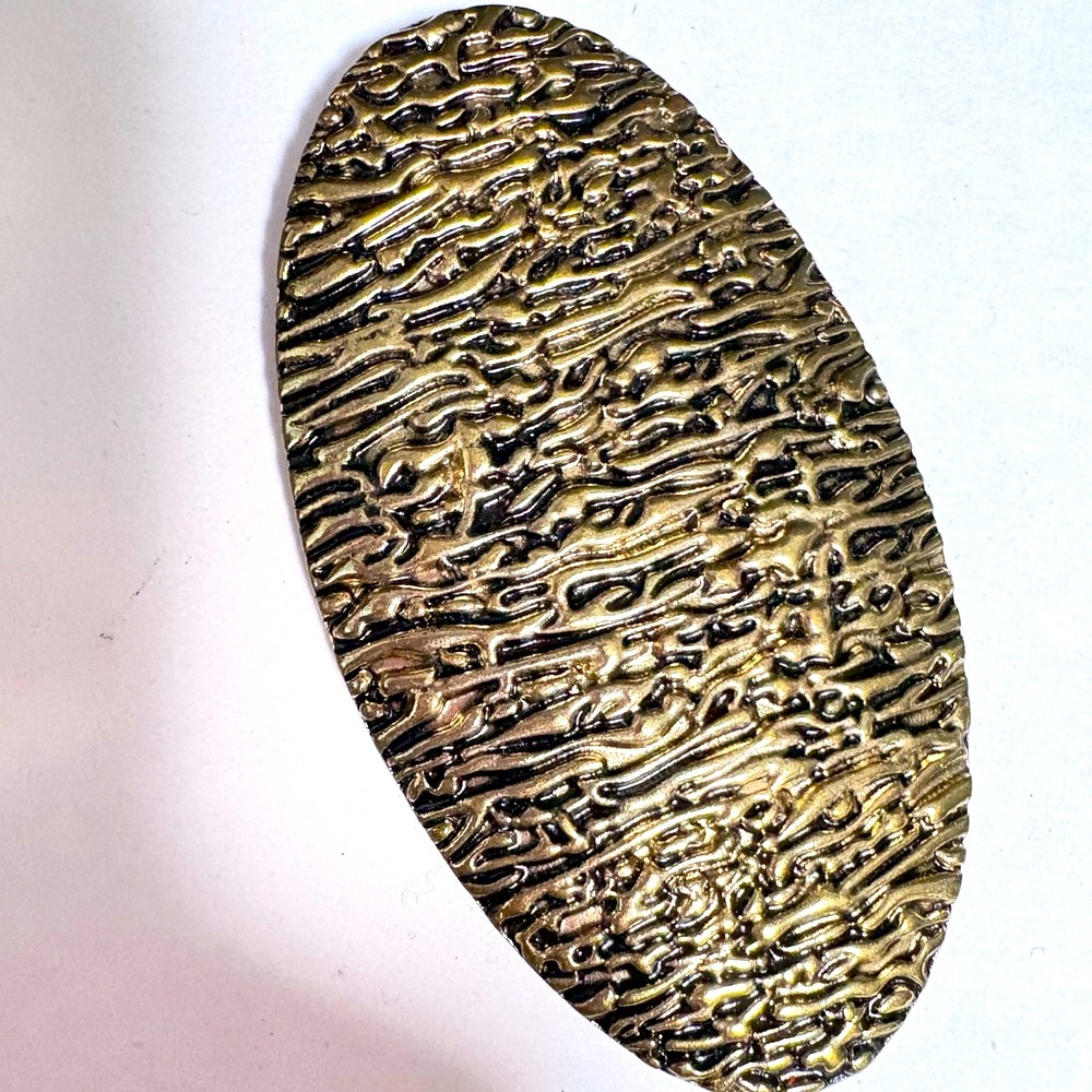 Vintage Gold tone Textured large Pendant